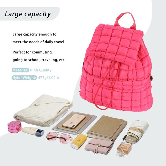 8536 Quilted Backpack , Puffer Gym Bag for Travel Sports Lightweight main image 6